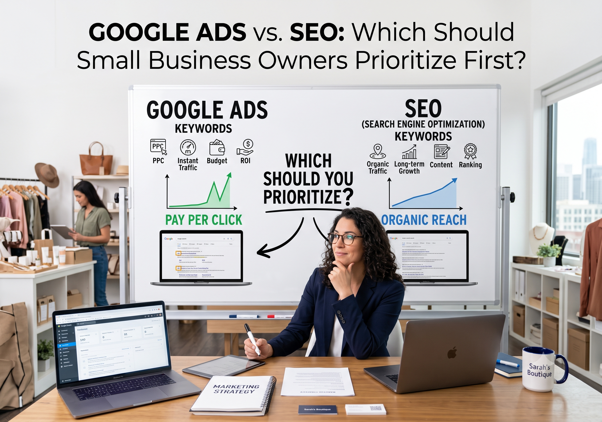 Google Ads vs. SEO: Which Should Small Business Owners Prioritize First? hero image